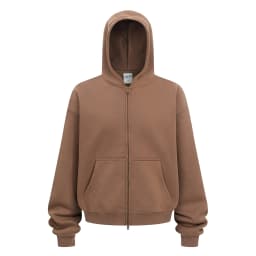 2026 Autumn/Winter Velvet Short Double Zipper Cardigan Hoodie Solid Color Cotton Fleece Mens Zip Up Hooded Pullover Sweatshirt