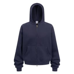 2026 Autumn/Winter Velvet Short Double Zipper Cardigan Hoodie Solid Color Cotton Fleece Mens Zip Up Hooded Pullover Sweatshirt