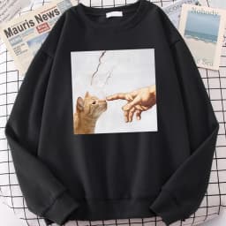 Cartoon Cat Printing Clothing Men Fashion Oversized Hoodie Anime Casual Swetshirt Loose Personality Hoodies Hip Hop Pullovers