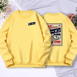 Japanese Puffer Fish Ramen Printed Mans Long Sleeves Harajuku Street O-Neck Sweatshirt Casual Fashion Autumn Tops Men Pullovers