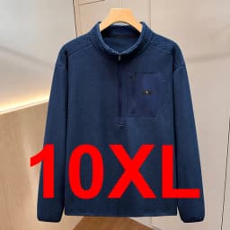 10XL Plus Size Sweatshirts Men Autumn Winter Fleece Sweatshirt Half Zipper Male Fashion Casual Pullover Big Size 10XL