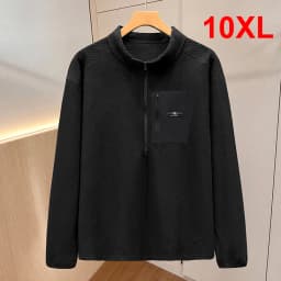 10XL Plus Size Sweatshirts Men Autumn Winter Fleece Sweatshirt Half Zipper Male Fashion Casual Pullover Big Size 10XL