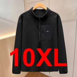 10XL Plus Size Sweatshirts Men Autumn Winter Fleece Sweatshirt Half Zipper Male Fashion Casual Pullover Big Size 10XL
