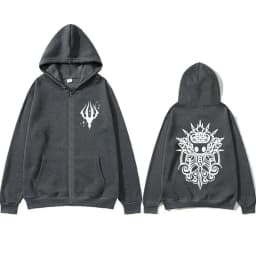 Game Hollow Knight Print Zipper Hoodie Men Women Novelty Zip Up Jacket Gaming Cartoon Hoodies Male Vintage Casual Fleece Coat