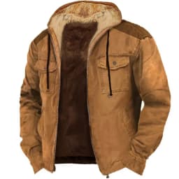 Men's Winter Fleece Hoodies Solid Patchwork Fashion Hooded Windbreaker Jacket Male Loose Work Wear Clothes Sweatshirt Outwear
