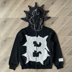 Glo Gang BODY BAG Embroidered cartoon iron drill zipper hoodie