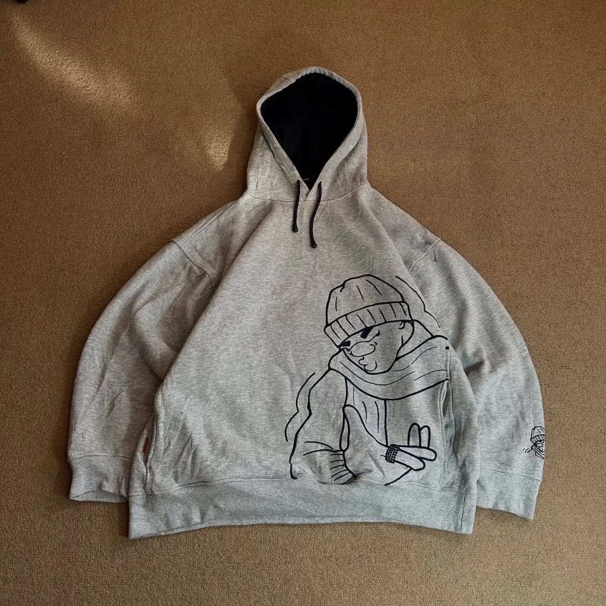 Streetwear Vintage Grey Hoodie Y2K Clothes Mens Womens Punk Rock Street Graphic Oversized Hoodie Sweatshirt Casual Jacket