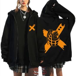 Japan Anime My Hero Academia Zipper Hoodie Harajuku Fashion Manga Vintage Zip Up Jacket Men's Fleece Oversized Zip Up Sweatshirt
