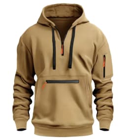 2025 New Men's Hoodies Winter Hooded Shirt Wear Fleece Multi Pocket Fashion Tops Hoody Loose Oversized Pullover Man Clothing