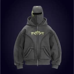 Y2K Harajuku Ninja Zip Up Hoodie Oversized Embroidered Washed Double Hat Sweatshirt American Style Streetwear Goth Men Women Top