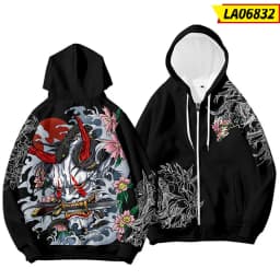 Coats Japanese Style Fashion Plum Blossom Crane 3D Print Men's Hoodies Boys Sweatshirt Long Sleeve Zipper Hoodie Brand Clothing