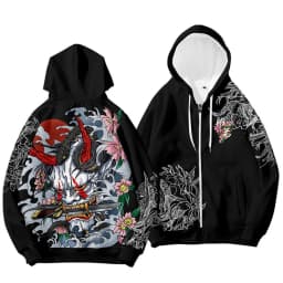 Coats Japanese Style Fashion Plum Blossom Crane 3D Print Men's Hoodies Boys Sweatshirt Long Sleeve Zipper Hoodie Brand Clothing