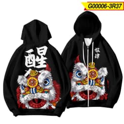 Coats Japanese Style Fashion Plum Blossom Crane 3D Print Men's Hoodies Boys Sweatshirt Long Sleeve Zipper Hoodie Brand Clothing