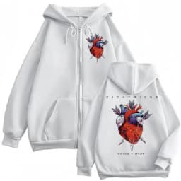 Rap Band Natos Y Waor Cicatrices Album Graphic Zipper Hoodies Hip Hop Fashion Zip Up Sweatshirts Men Women Oversized Pullovers