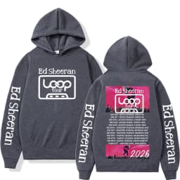 2026 Ed Sheeran Loop Tour Hoodie Men Women Oversize Clothing Casual Pullover Autumn Winter Aesthetic Hip Hop Vintage Tracksuit