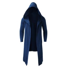 Fashion Men Hooded Poncho Loose Clothes Autumn Winter Mid-length Solid Punk Long Sleeve Coat Thicke Warm Cardigan Man Cloak