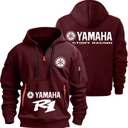 Yamaha R1 And R6 Motorcycle Racing Team Men Half Zipper Hoodie Spring Male Sweatshirt New Spring Sports Men's Pullover Clothes