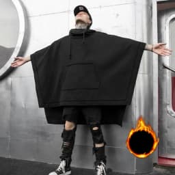 ARENS Techwear Black Oversized Hoodies Sweatshirt Baggy Trench Coat Anorak Men Goth Punk Japanese Streetwear Hip Hop Gothic