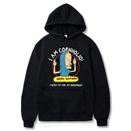I Am Cornholio Hoodie Beavis and Butt Head Sweatshirt I Need T P for My Bunghole Hoodies Beavis Scary Art Gift Men Clothes Tops