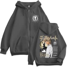 Anime Death Note Yagami Light Zipper Hoodies Men's Women Clothing Fashion Hip Hop Long Sleeves Zip Up Hooded Sweatshirts Jackets