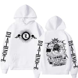 Anime Death Note Hoodies Manga Yagami Light L·Lawliet Hooded Sweatshirt Men Women Fashion Loose Long Sleeve Pullovers Streetwear