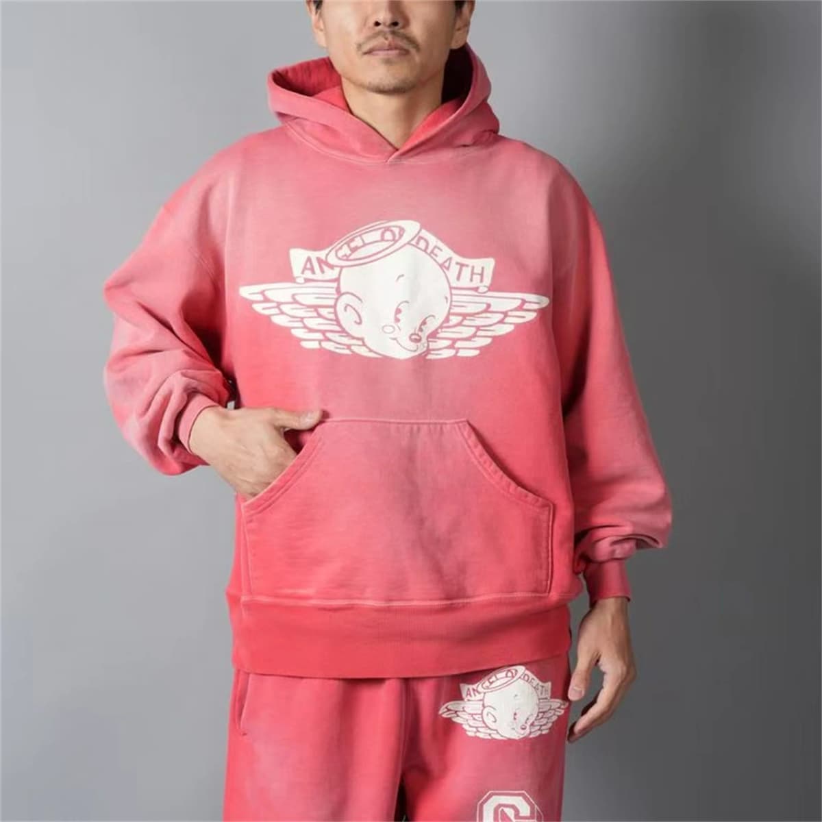 26SS SAINT OF MICHAEL Mxxxxxx BABY MICHAEL HOODIE Printed Distressed Long Sleeve Hooded Sweatshirt Cotton Hoodies For Men
