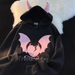Gothic Spike Man Hoodie Zip Up Hoodie Angel Y2k Print Vintage Grunge Streetwear Men Casual Long Sleeve Sweatshirt Aesthetic