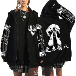 Kurosaki Ichigo Graphic Printed Hooded Anime Bleach Streetwear Men Women Zipper Hoodies Casual Sweatshirt Harajuku Zip Up Jacket