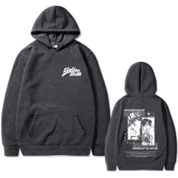 Anime JJoJo's Bizarre Adventure Kujo Jotaro Star Platinum Graphic Hoodie Men Women Casual Vintage Fleece Oversized Sweatshirt