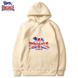 LONSDALE Men's Casual Hooded Sweatshirt Logo Print Stylish Spring Autumn Comfortable Fit Sweater