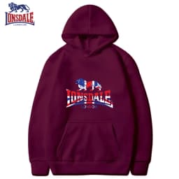 LONSDALE Men's Casual Hooded Sweatshirt Logo Print Stylish Spring Autumn Comfortable Fit Sweater