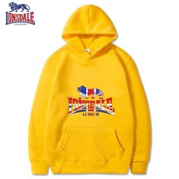 LONSDALE Men's Casual Hooded Sweatshirt Logo Print Stylish Spring Autumn Comfortable Fit Sweater