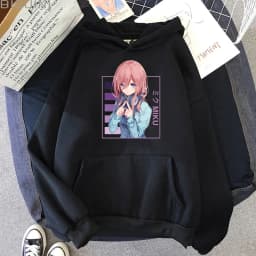 Anime The Quintessential Quintuplets Nakano Miku Print Hooded Men Women Aesthetic Hoodies Harajuku Male Plus Size Sweatshirt