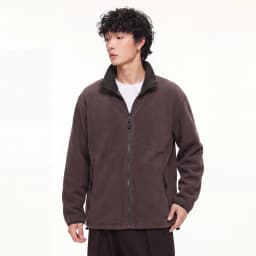 Autumn Winter Fleece Stand Collar Sweatshirts Jacket Men Outdoor Hiking Casual Track Hoodies Sweatshirt Coat Cardigan Jacket