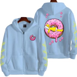The Simpsons Donut Men's Autumn/Winter New Zipper Hoodie Couple Outdoor Sportswear Fashion Anime Cartoon Coat Top