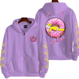 The Simpsons Donut Men's Autumn/Winter New Zipper Hoodie Couple Outdoor Sportswear Fashion Anime Cartoon Coat Top