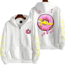 The Simpsons Donut Men's Autumn/Winter New Zipper Hoodie Couple Outdoor Sportswear Fashion Anime Cartoon Coat Top