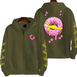 The Simpsons Donut Men's Autumn/Winter New Zipper Hoodie Couple Outdoor Sportswear Fashion Anime Cartoon Coat Top