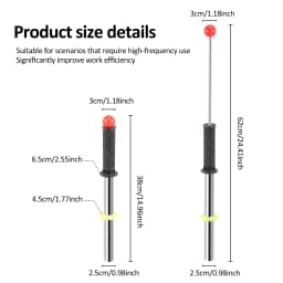 Iron Remover Magnets Retrieving Baton with Handle Absorber Silver NdFeB Pick Up Rod for Pickup Nails Screws and Metal Scraps