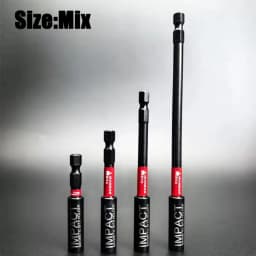 Impact Magnetic Extension Rod Set - 60/75/100/150mm, 1/4" Hexagon Power Drill Bits Holder