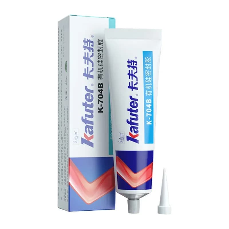 Kafuter 45g Silicone Industrial Glue K-704 705 704B RTV Silicone Rubber Black and White Transparent Glue Insulation Glue Tools