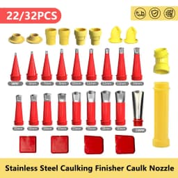 22/32PCS Universal Integrated Rubber Nozzle Tool Kit Stainless Steel Caulk Nozzle Tips Applicator Glue Silicone Caulking Tools