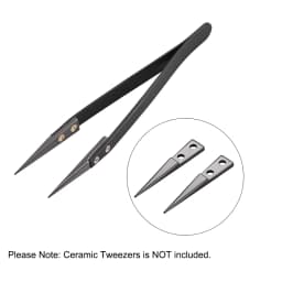 1/2/4Pair White/Black Straight Pointed Ceramic Tips Replaceable Heat Resistance Non-Conductive Heads for Ceramic Tweezers