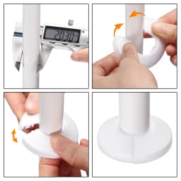 Uxcell 4Pcs Pipe Collar 13/17/21/25/33/35/41.5/44/50/64/75/90mm PP Radiator Escutcheon Pipe Cover Decoration White/Black