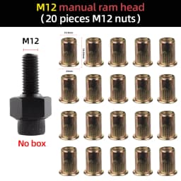 21pcs Hand Rivet Nut Head Set Rivet nut tool Manual Riveter Rivnut Tool Accessory for Nuts M3 M4 M5 M6 M8 M10 M12 Simple install