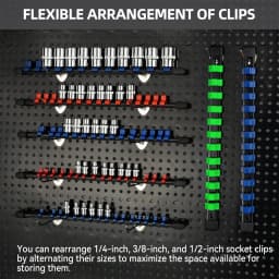 1/4' 3/8' 1/2' Wrench Holders Traight Plastic Universal Socket Organizer Rail Bracket Repair Tools Socket Wall Wrench Home Tools
