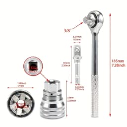 Adjustable Universal Socket Wrench, 10-19mm Adjustable Drive Socket Wrench Sleeve, 3/8" Drive Manual Socket Wrench