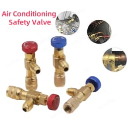 Liquid Safety Valve R410A R22 Air Conditioning Refrigerant 1/4" Safety Adapter Air Conditioning Repair And Fluoride Safety Valve