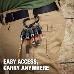 Milwaukee 48-32-4537 5PC Carabiner Bit Holder Set Portable Heavy-Duty Tool Organizer for Contractors & DIY Workers