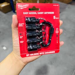 Milwaukee 48-32-4537 5PC Carabiner Bit Holder Set Portable Heavy-Duty Tool Organizer for Contractors & DIY Workers
